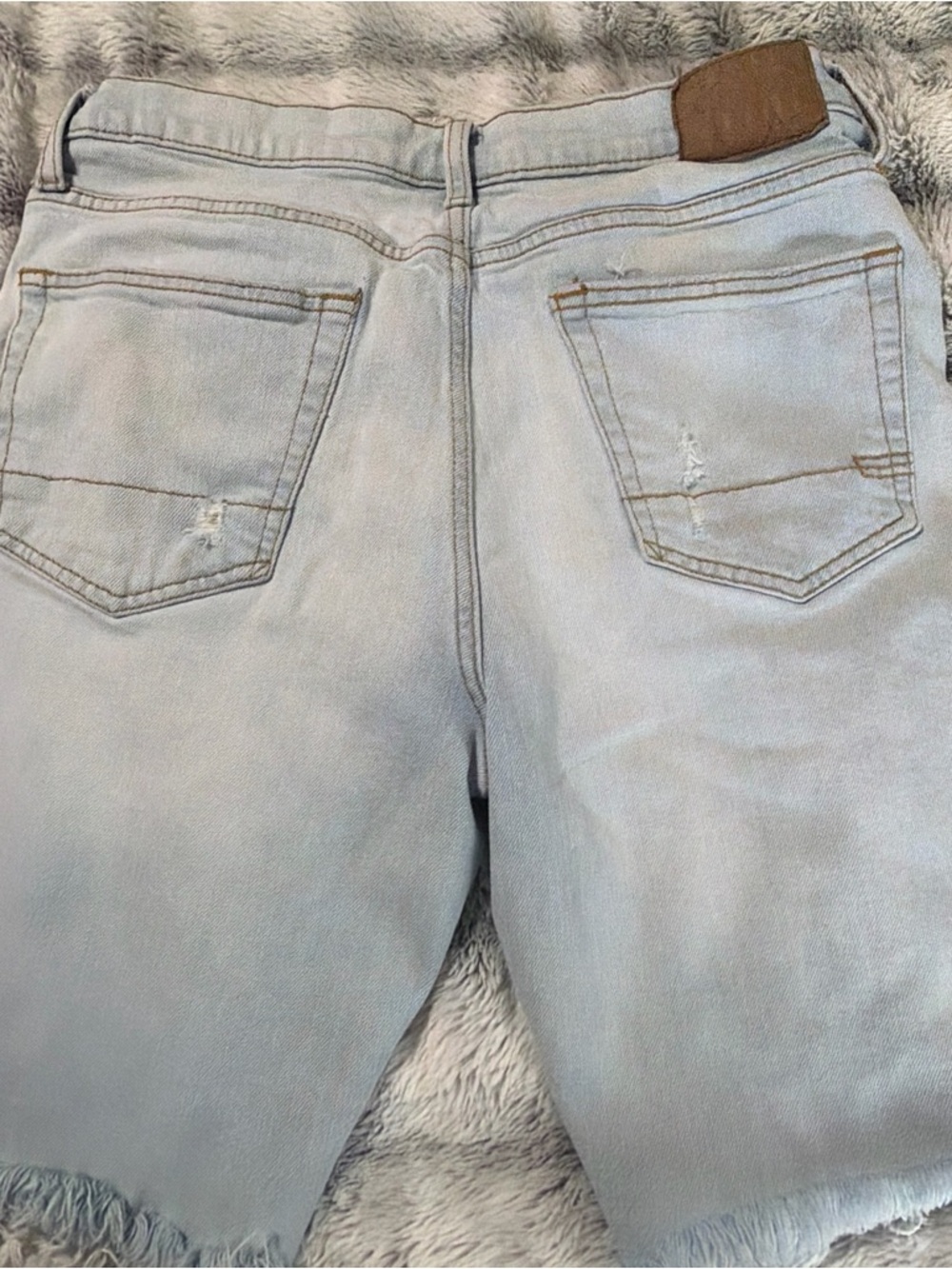 AERO Mens Slim Cut Off Denim Shorts Size 30 Distressed Blue Jean Raw Hem - Picture 9 of 11